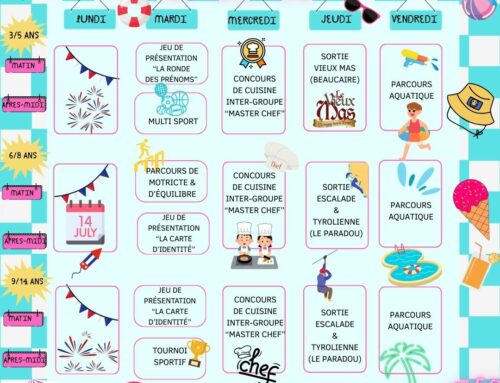 Planning – Du 14 au 18 juillet