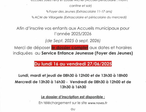 Dossier d’inscription pour les accueils collectifs municipaux