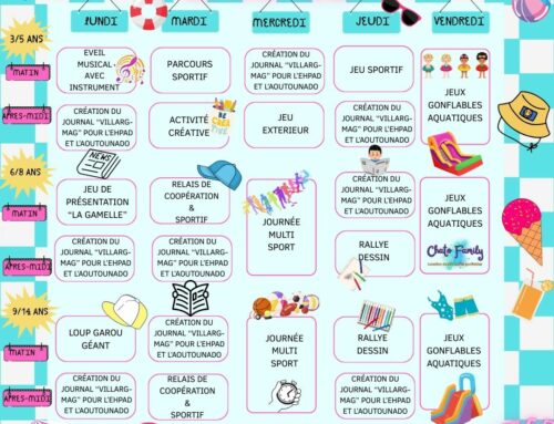 Planning – Du 18 au 22 août