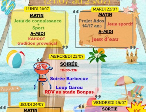 Planning – Du 21 au 25 juillet 2025