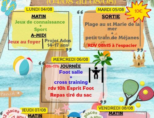 Planning – Du 4 au 8 août 2025