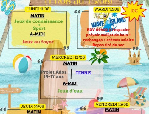 Planning – Du 11 au 15 août 2025