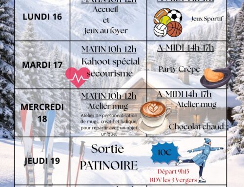Foyer des Jeunes / Programme des vacances d&rsquo;hiver / Semaine 1