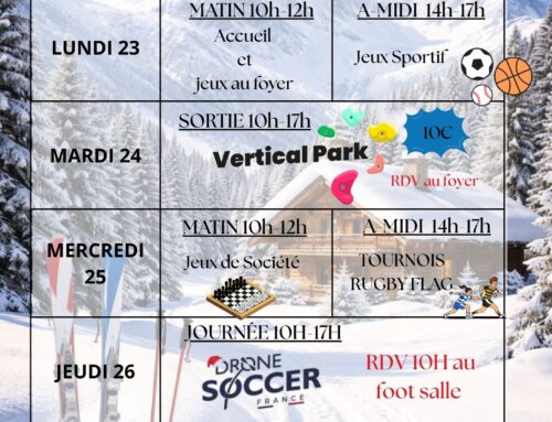 Foyer des Jeunes / Programme des vacances d&rsquo;hiver / Semaine 2