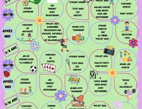 Planning des activités semaine 2 / Vacances de printemps / Villargelle