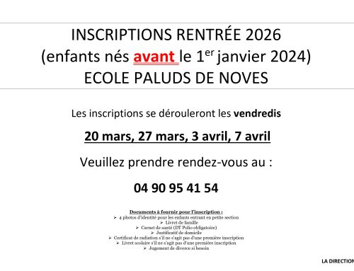 Inscriptions / Ecole Louise Michel